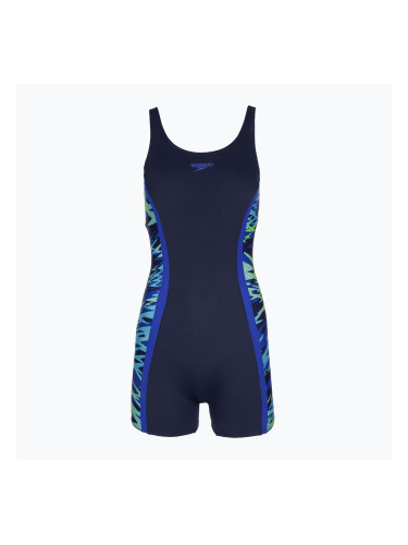 Дамски цял костюм за плуване Speedo Hyperboom Splice Muscleback Legsuit peacoat/sapphire