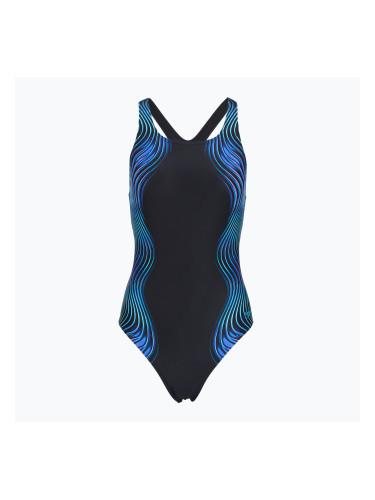 Дамски цял костюм за плуване Speedo Print Medalist anthracite