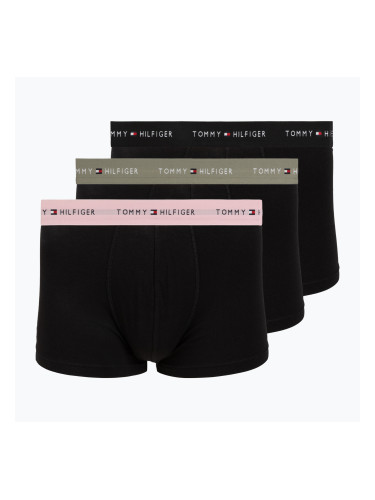 Мъжки боксерки Tommy Hilfiger Trunk WB 3 pack utility sage/black/bonita pink