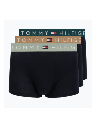 Мъжки боксерки Tommy Hilfiger Trunk WB 3 pack nb//saf canvas/mnty grey/deep spru