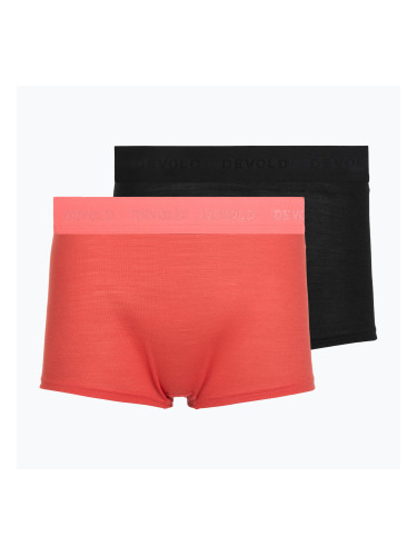 Дамски термобоксерки Devold Breeze Merino 150 Hipser 2 pack black/coral