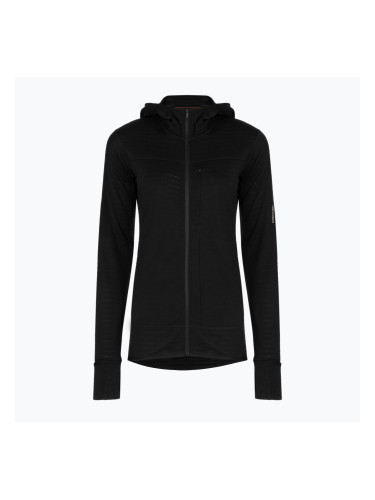 Дамски суитшърт за трекинг Icebreaker Merino 300 Realfleece Descender Zip Hoodie black