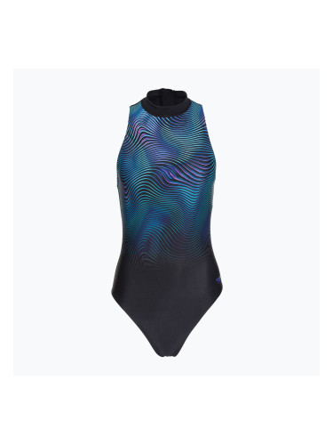 Дамски цял костюм за плуване Speedo Print Hydrasuit anthracite