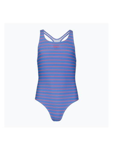 Детски цял бански костюм Speedo Stripe Print Medalist periwinkle blue