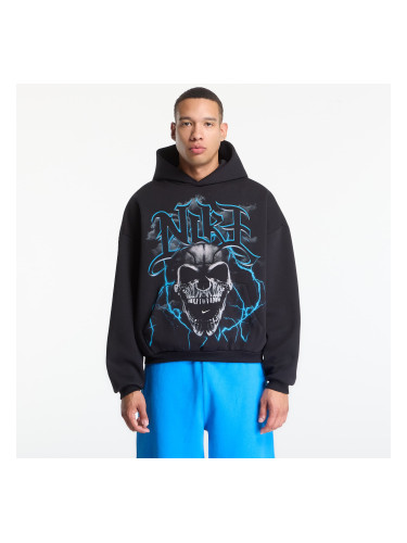 Суитшърт Nike Standard Issue Men's Brushed Pullover Basketball Hoodie Black/ Lt Current Blue/ Pale Ivory S