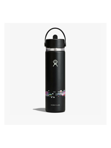 Hydro Flask 710 ml Wide Flex Straw Cap Glitch Black 710 ml