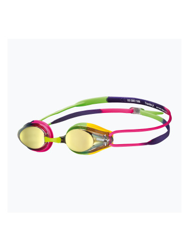 Детски очила за плуване arena Tracks JR Mirror blue yellow violet/fuchsia/green