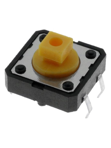 Микробутон TACT, 12x12x7.3mm, 2 позиции, SPST-NO, 0.05A/12VDC, OFF-(ON), THT, VFC-012-7.3F