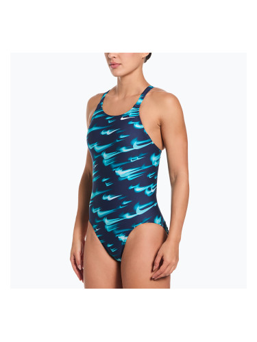 Дамски цял костюм за плуване Nike Hydrastrong Multi Pr green abyss