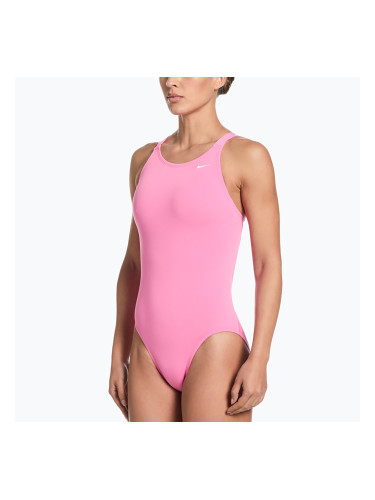 Дамски цял костюм за плуване Nike Hydrastrong Solid pink glow