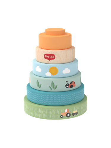 Дървена кула за подреждане Farmers Funday Tiny Love 6м+