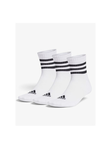 ADIDAS 3 Packs 3-Stripes Cushioned Sportswear Mid White