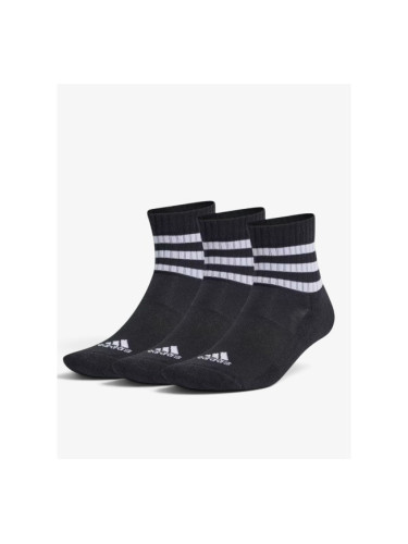 ADIDAS 3 Packs Cushioned Sportswear 3-Stripes Black