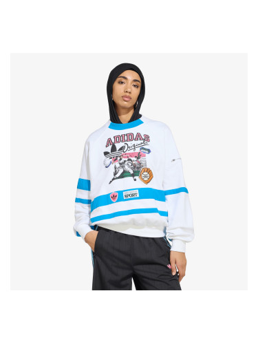 Суитшърт adidas Archive Sweater Baseball White/ Bright Blue L