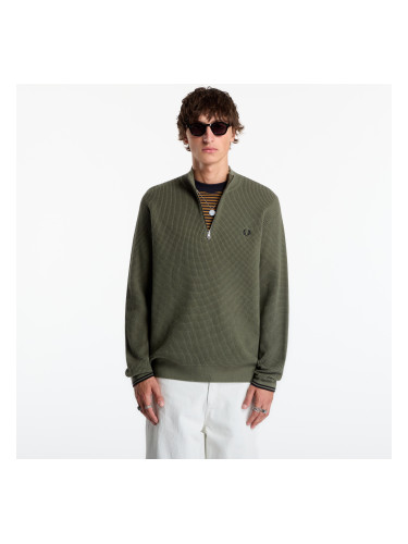 Пуловер FRED PERRY Waffle Stitch Half Zip Jumper Lrl Wrth Green M