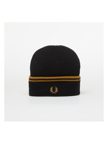 Шапка FRED PERRY Twin Tipped Merino Wool Beanie Black/Caramel Universal