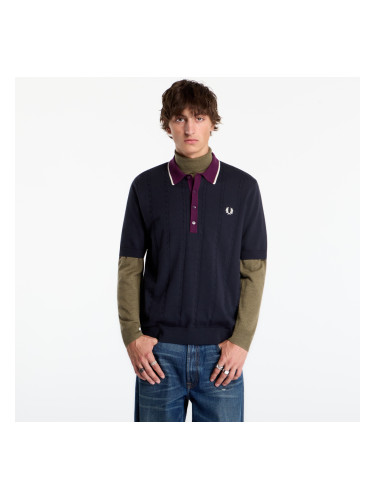 Тениска FRED PERRY Cable Knit Shirt Navy M