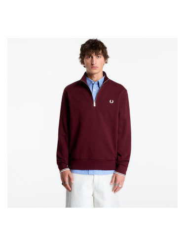 Суитшърт FRED PERRY Half Zip Sweatshirt Oxblood M