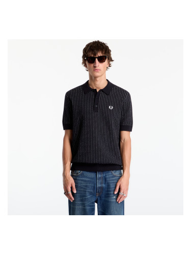 Тениска FRED PERRY Boucle Dot Knitted Shirt Black M