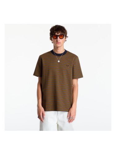 Тениска FRED PERRY Fine Stripe Heavyweight Tshirt Dark Caramel S