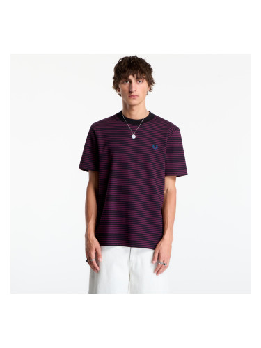 Тениска FRED PERRY Fine Stripe Heavyweight Tshirt Plum S