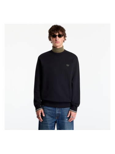 Суитшърт FRED PERRY Crew Neck Sweatshirt Blk/ Ecr/ Lrlwgren M