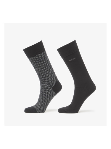 Чорапи Hugo Boss 2-Pack Rs Minipattern Cc Black 39-42