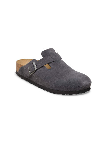 Birkenstock Boston Suede Leather Regular Fit Charcoal Unisex - Сандали Birkenstock - Сив - 1031676-5 - Size: 5