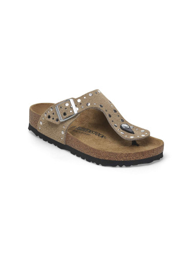 Birkenstock Gizeh Rivets Suede Leather Regular Fit Taupe Жени - Сандали Birkenstock - Сив - 1029388-7 - Size: 7