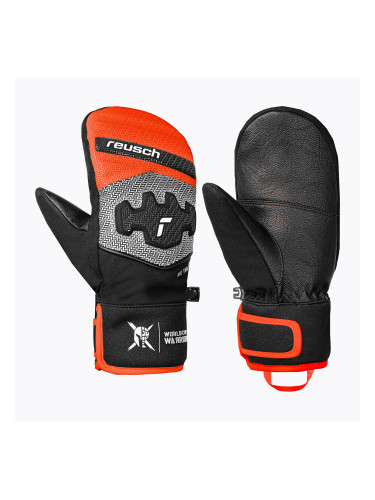 Детски скиорски ръкавици Reusch Worldcup Warrior Prime R-Tex XT Mitten black/silver/fluo red