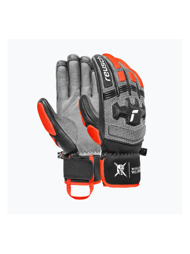 Скиорски ръкавици Reusch Worldcup Warrior DH black/silver/fluo red