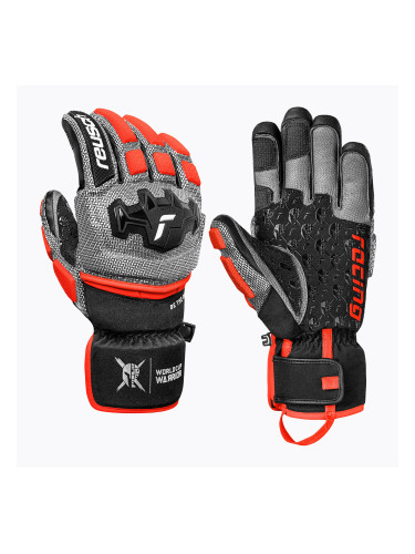 Мъжки скиорски ръкавици Reusch Worldcup Warrior GS black/silver/fluo red