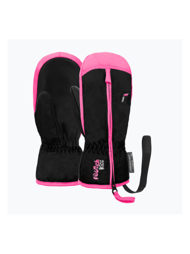 Детски скиорски ръкавици Reusch Ben Mitten black/ knockout pink
