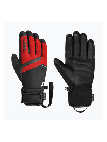 Мъжки скиорски ръкавици Reusch Booster Gore-Tex black/tango red