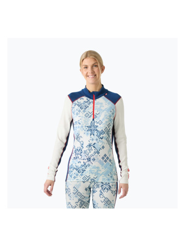 Дамска термоактивна блуза Helly Hansen Lifa Merino Midweight Gra 1/2 Zip bright blue new nordic aop