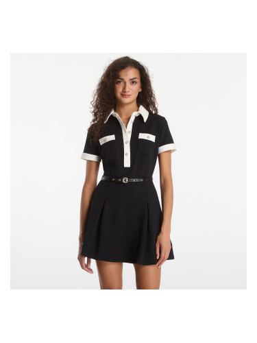 Облекло GUESS Ss Claudie Polo Flare Dress Jet Black XS