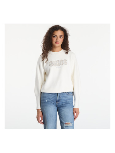 Пуловер GUESS Ls Cn Madeline Logo Sweater Cream White XS