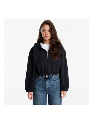 Суитшърт Urban Classics Fluffy Cropped Zip Hoodie Black XS