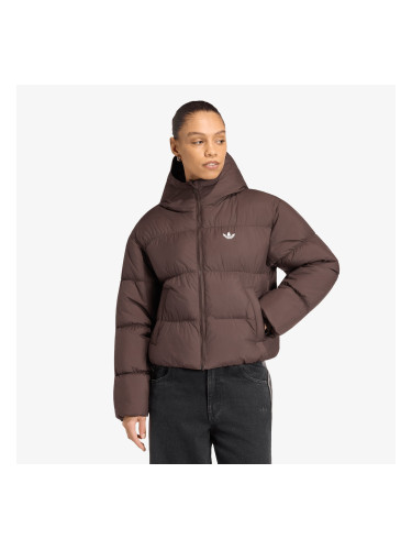 Пухено яке adidas Hooded Padded Jacket Aurora Coffee XS