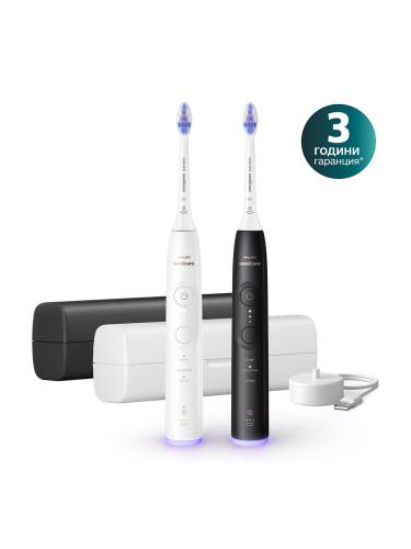 Комплект Електрически четки за зъби Next-Generation с калъфи Philips Sonicare Серия 6500, бяла и черна