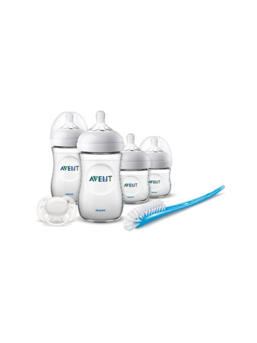Комплект за новородено Natural 2.0  Philips AVENT 4 шишета+залъгалка+четка