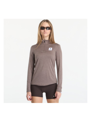 Тениска SAYSKY W Pace Half Zip Long Sleeve Taupe S