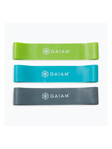 Комплект ластици за упражнения Zestaw Gaiam Restore Mini Band Kit 3 szt. green/blue/navy
