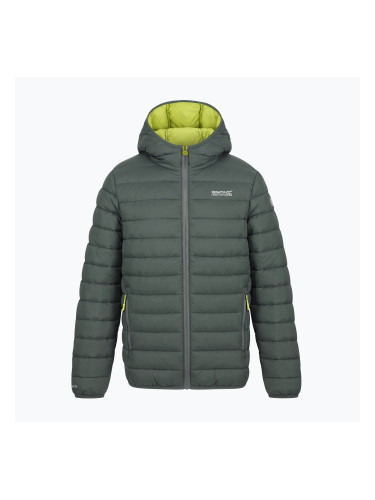 Детско пухено яке REGATTA Hooded Marizion dark forest green/wild lime