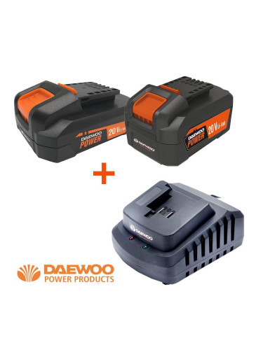 К-т DAEWOO START PACK-LI3 UNI-BAT (Бързо зарядно устройство + Батерия 2Ah + Батерия 4Ah)