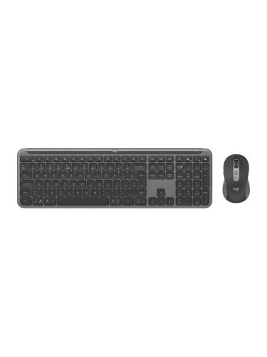  Комплект клавиатура и мишка Logitech - Signature Slim Combo, MK950, безжичен, графит
