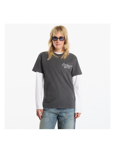 Тениска Carhartt WIP S/S Hatching Script T-Shirt UNISEX Black Garment Dyed S