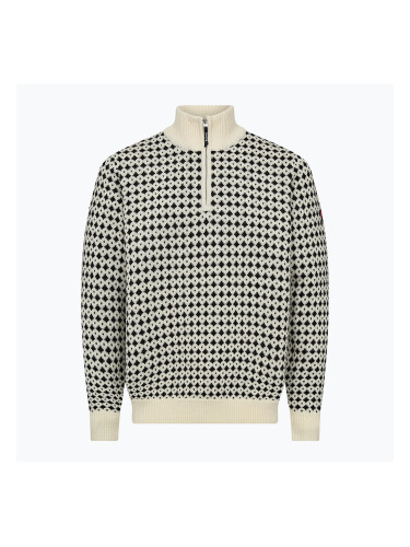 Мъжки пуловер Dovre Knitted Half Zip Pullover beige