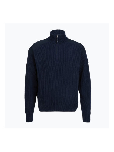 Мъжки пуловер Dovre Ribbed Knit Half Zip navy