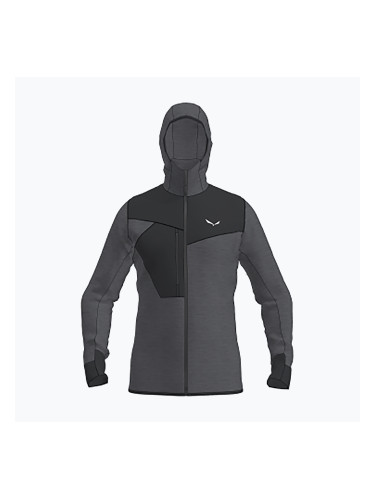 Мъжки суитшърт за трекинг Salewa Puez 2 Dry Hood Fz black out melange/0910